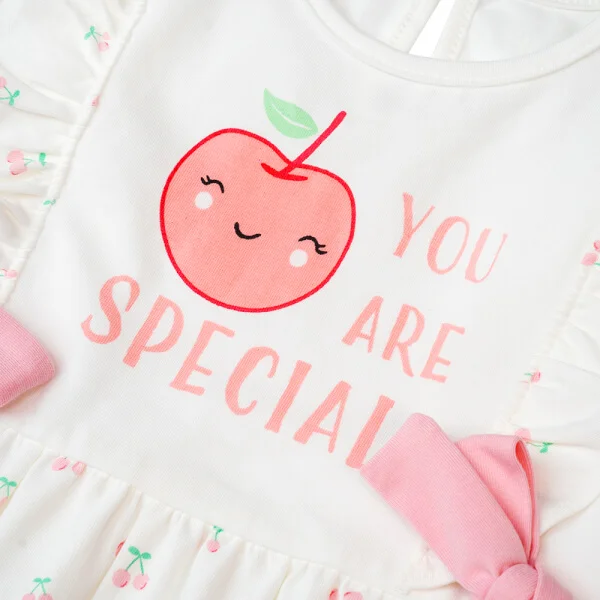 Bodysuit bé gái đùi, Bst Bé Anh Đào Animo KK922048 (0-12M,Trắng họa tiết_hồng)