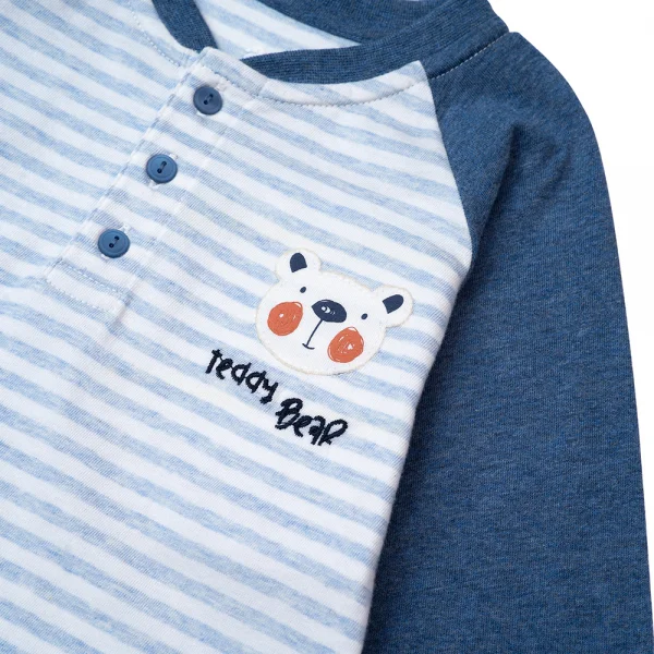 Bộ bé trai dài, bst Gấu mụp Animo HS1122065 (6M-5Y,Blue)