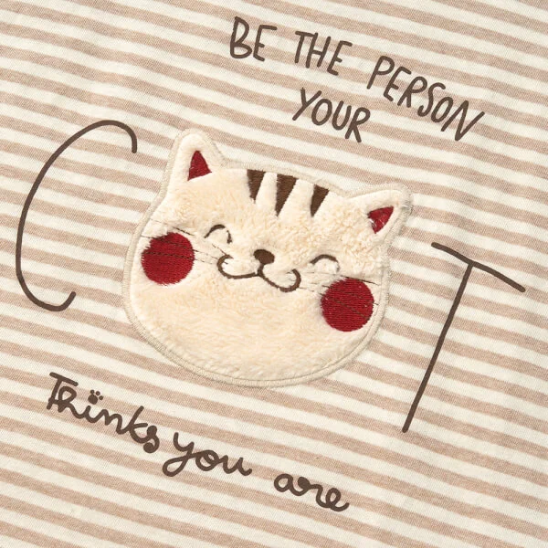 Bộ bé trai ngắn, bst Mèo mũm mĩm Animo HS1122068 (6M-5Y, Dark Beige)