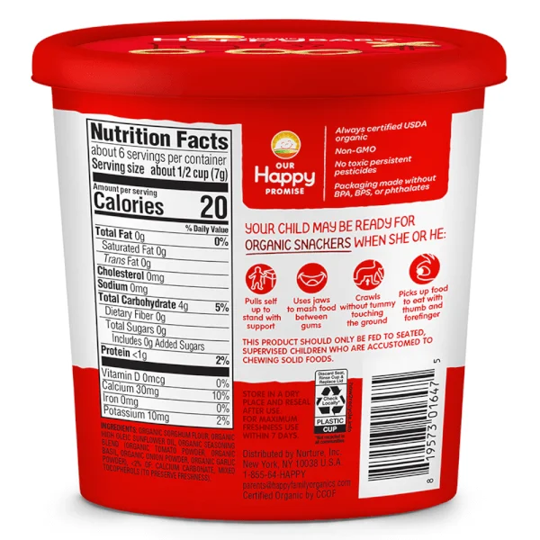 Bánh ngũ cốc hữu cơ Happy Baby (Cà chua và húng quế)