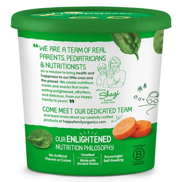 Bánh ngũ cốc hữu cơ Happy Baby (Cải bó xôi & cà rốt)