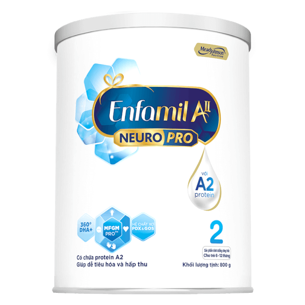 Sữa Enfamil A2 NeuroPro số 2 800g (Follow Up Formula, 6 - 12 tháng tuổi)
