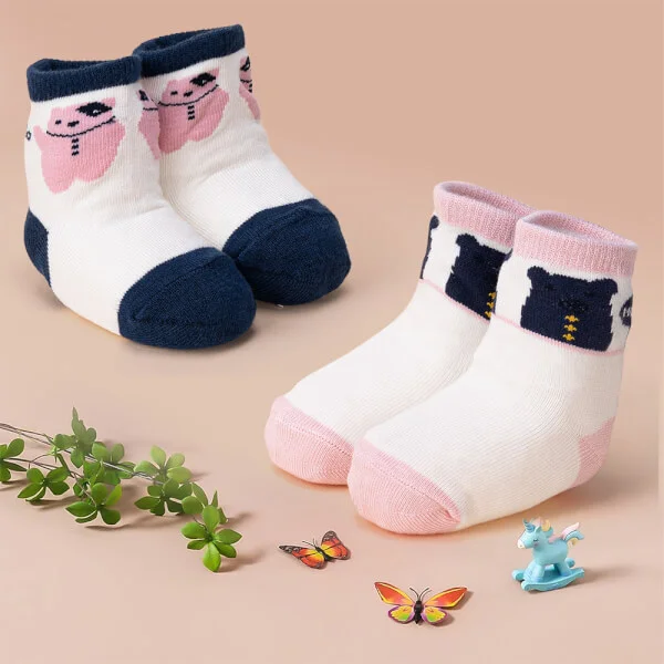 Set 2 đôi vớ bé trai sợi tre Animo I0921015 (0-12M, Nhiều màu, Giao màu ngẫu nhiên)