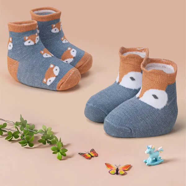 Set 2 đôi vớ bé trai sợi tre Animo I0921015 (0-12M, Nhiều màu, Giao màu ngẫu nhiên)