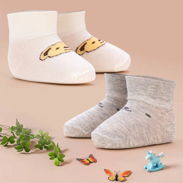 Set 2 đôi vớ bé trai sợi tre Animo I0921014 (0-12M, Nhiều màu, Giao màu ngẫu nhiên)