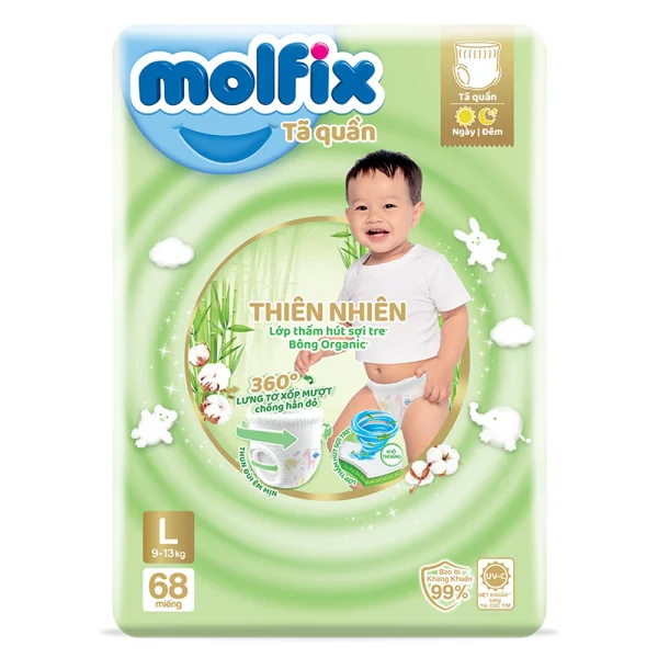Tã quần Molfix (L, 9 - 13kg, 68 miếng) (giao bao bì ngẫu nhiên)