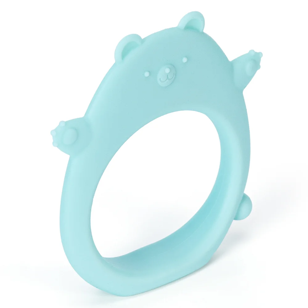 Gặm nướu silicone hình thú Animo (Hình gấu con) (Xanh bạc hà)