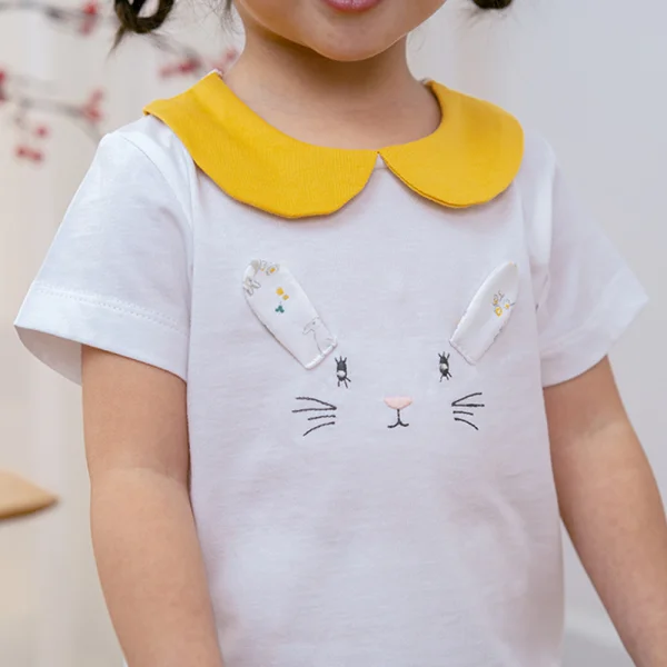 Bộ bé gái dài, BST Thỏ và hoa Animo HN1222004 (6M-6Y,Trắng)