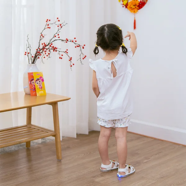 Bộ bé gái ngắn, BST Thỏ và hoa Animo HN1222002 (6M-6Y,Trắng)