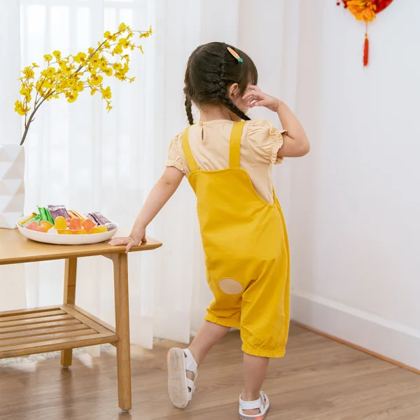 Bộ yếm bé gái ngắn, BST Thỏ và hoa Animo HN1222001 (6M-6Y,Vàng)
