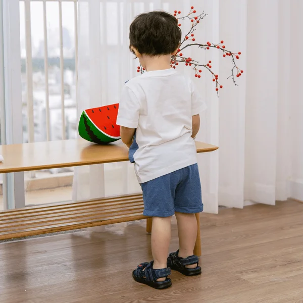 Bộ gile bé trai ngắn, bst Gấu mụp Animo HS1122062 (6M-5Y,Blue)