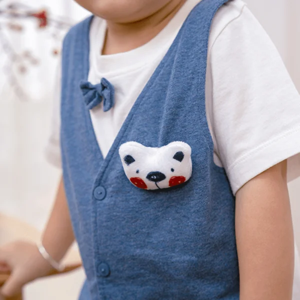 Bộ gile bé trai ngắn, bst Gấu mụp Animo HS1122062 (6M-5Y,Blue)