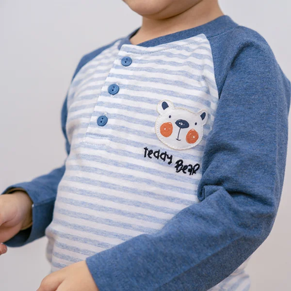 Bộ bé trai dài, bst Gấu mụp Animo HS1122065 (6M-5Y,Blue)