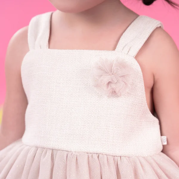 Đầm voan bé gái Animo MN922015 (6M-6Y,Màu be)