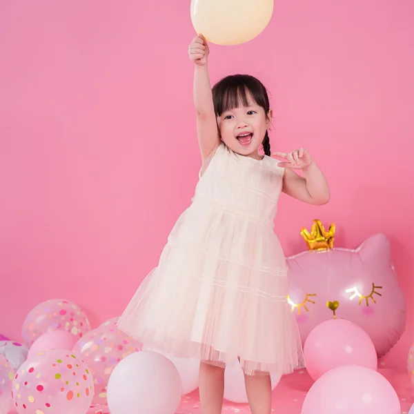 Đầm voan bé gái Animo TX1122057 (6M-6Y,Trắng)