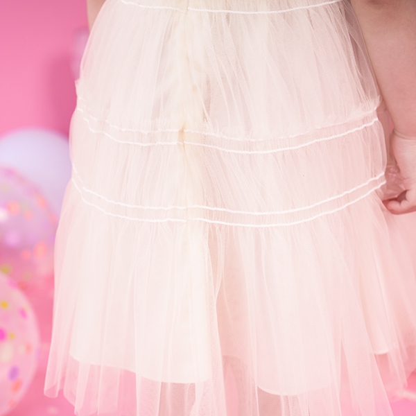 Váy voan trắng, đầm voan công chúa h123 màu trắng hồng hàng thiết kế