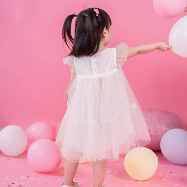 Đầm voan bé gái Animo TX1122002 (6-24M,Trắng)