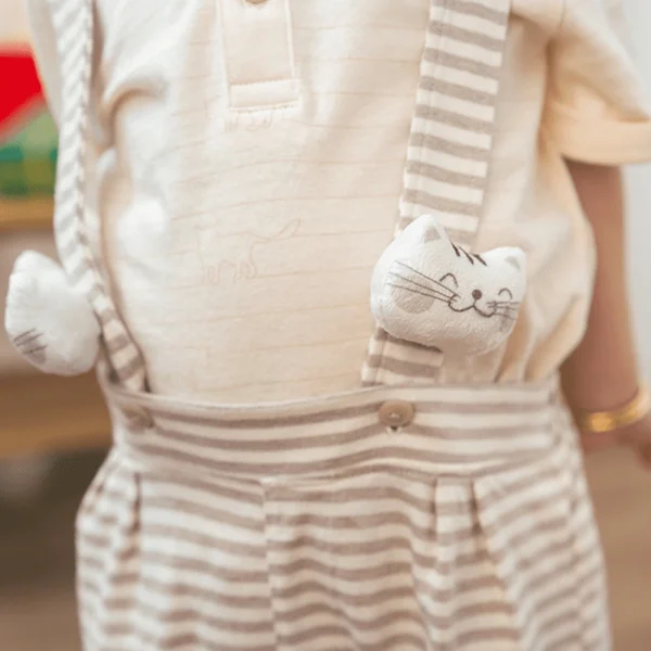 Bộ yếm bé trai, bst Mèo mũm mĩm Animo HS1122070 (6M-5Y,Dark Beige)