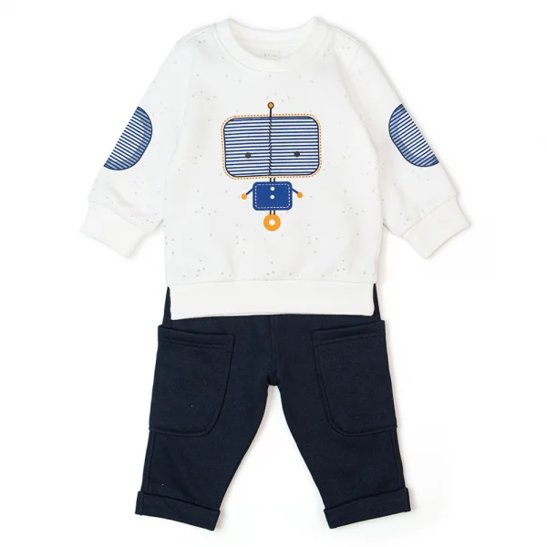 Bộ bé trai dài đông Robot Animo ST1022029 (6M-3Y,Trắng)