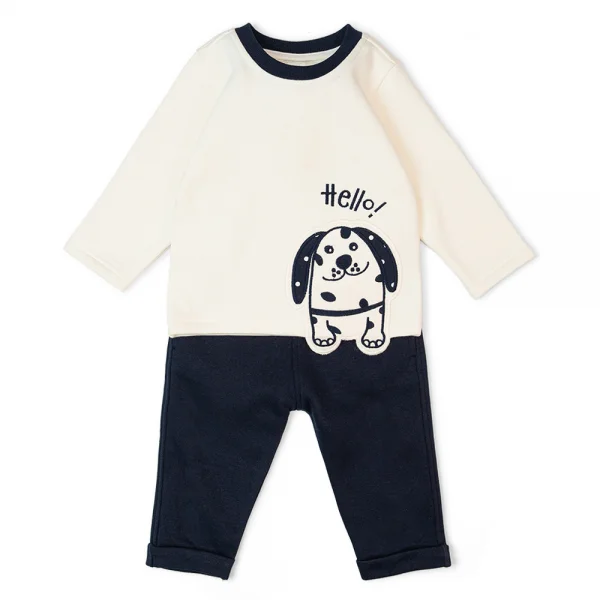 Bộ bé trai dài đông Cún hello Animo ST1022028 (6M-3Y,Trắng)