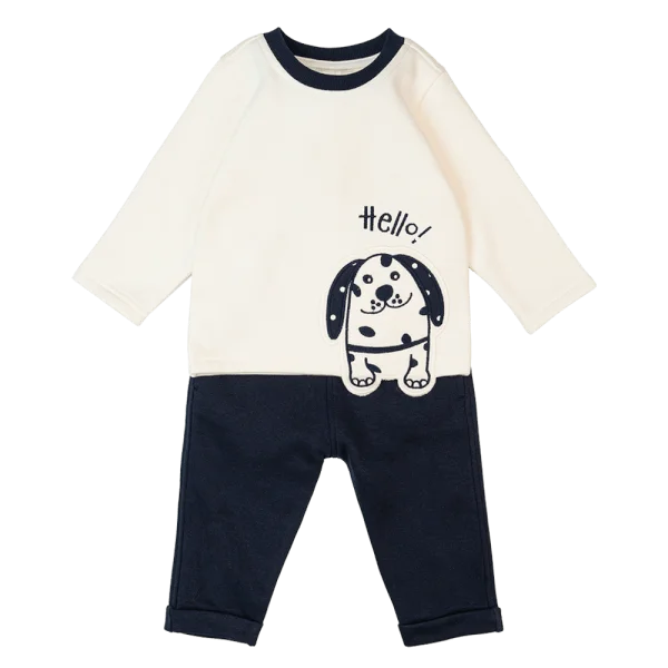 Bộ bé trai dài đông Cún hello Animo ST1022028 (6M-3Y,Trắng)