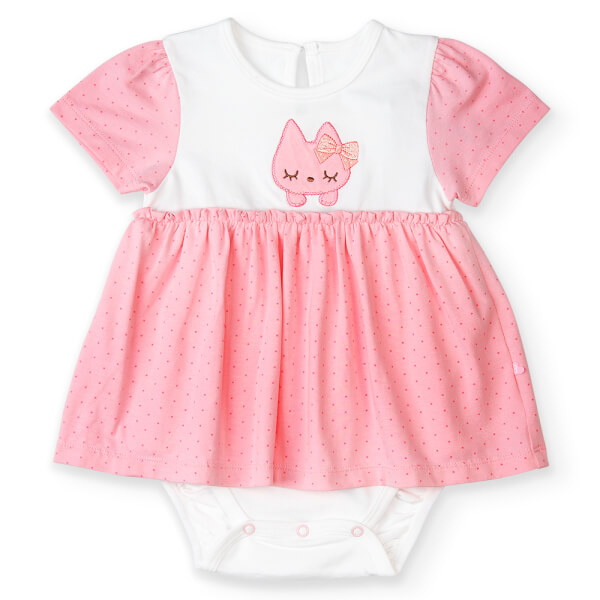 Bodysuit bé gái tam giác Bst Nhảy múa cùng mèo Animo KK822037_542 (0-12M,Hồng)