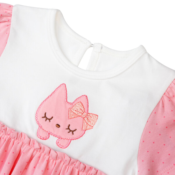 Bodysuit bé gái tam giác Bst Nhảy múa cùng mèo Animo KK822037_542 (0-12M,Hồng)