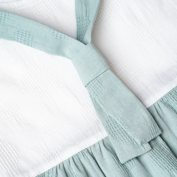 Đầm vải bé gái có nơ Animo TX1022025 (6M-3Y,Xanh)