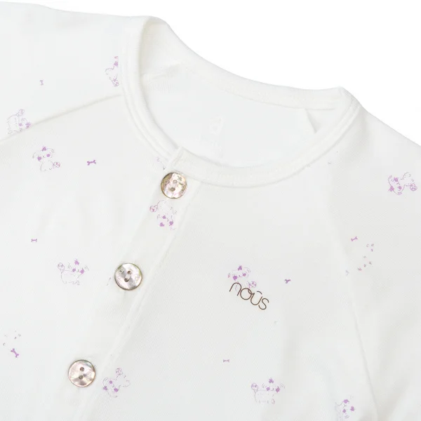 Bộ tính năng dài Nous_Animo NA1022011 (0-24M,Trắng ht Cún)