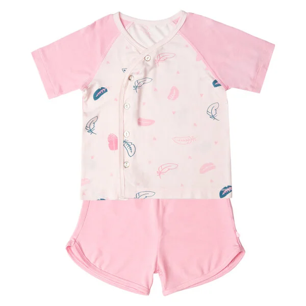 Bộ sơ sinh tính năng ngắn, vải modal BST Thiên Nga Animo BMC822073 (0-12M,Hồng)
