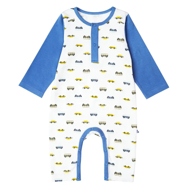 Bodysuit bé trai dài Bst Xe buýt nhiều màu Animo KK822028_565 (0-12M,Trắng )