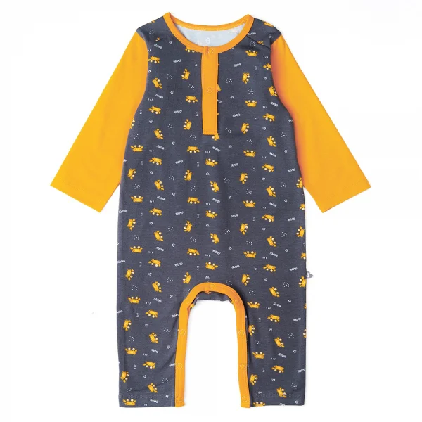 Bodysuit bé trai dài Bst Cua sốt trứng muối Animo KK822026_521 (0-12M,Xám)
