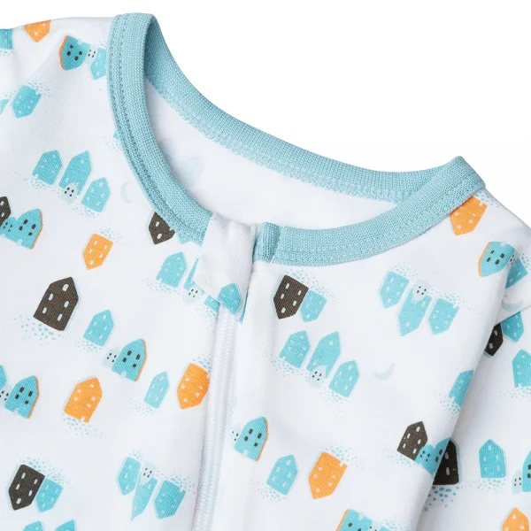 Bodysuit bé trai dài Bst Ngôi nhà của Gấu Animo KK822021_514 (0-12M,Xanh ngọc)