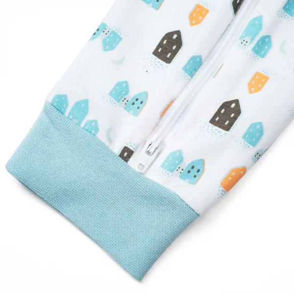 Bodysuit bé trai dài Bst Ngôi nhà của Gấu Animo KK822021_514 (0-12M,Xanh ngọc)