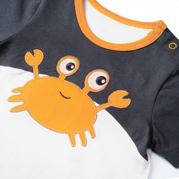 Bodysuit bé trai đùi Bst Cua sốt trứng muối Animo KK822024_518 (0-12M,Xám)