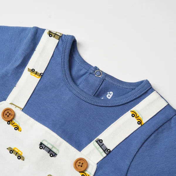 Bodysuit bé trai đùi Bst Xe buýt nhiều màu Animo KK822030_526 (0-12M,Xanh dương)