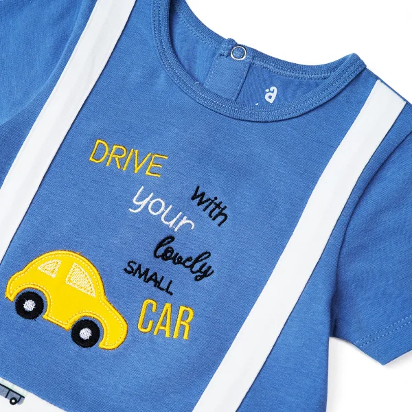 Bodysuit bé trai đùi Bst Xe buýt nhiều màu Animo KK822029_525 (0-12M,Xanh dương)