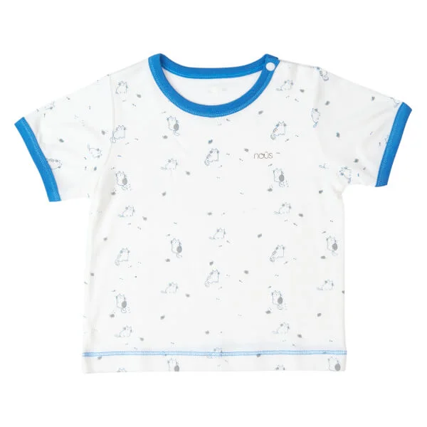 Bộ tính năng ngắn Nous_Animo NA1022006 (0-24M,Trắng ht Mèo xanh)