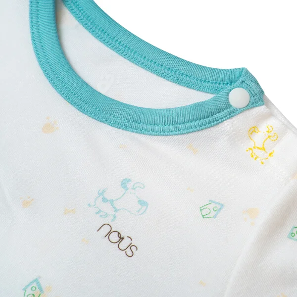 Bộ tính năng ngắn Nous_Animo NA1022004 (0-24M,Trắng ht Cún xanh)