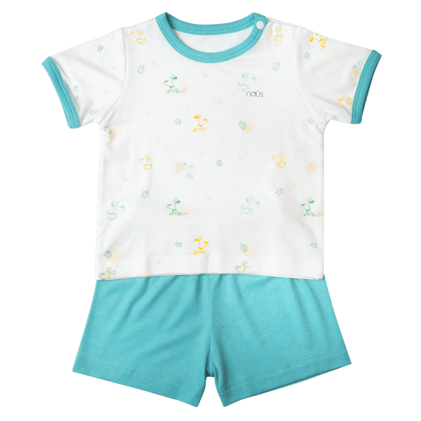 Bộ tính năng ngắn Nous_Animo NA1022004 (0-24M,Trắng ht Cún xanh)