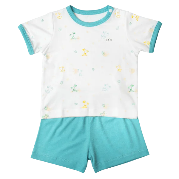 Bộ tính năng ngắn Nous_Animo NA1022004 (0-24M,Trắng ht Cún xanh)