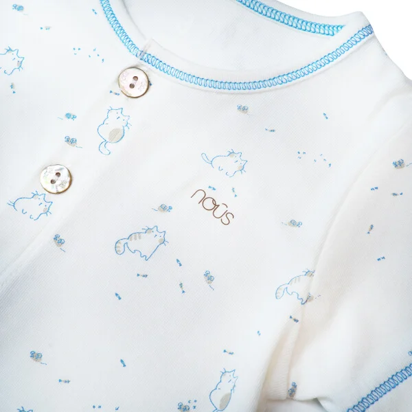 Bộ tính năng ngắn Nous_Animo NA1022003 (0-24M,Trắng ht Mèo)