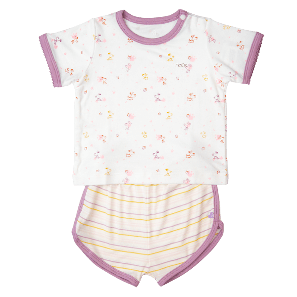 Bộ tính năng ngắn Nous_Animo NA1022001 (0-24M,Trắng ht Cún hồng)