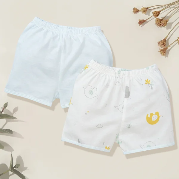 Cặp quần sơ sinh ngắn Animo DT622016 (NB-12M,Xanh ngọc_Trắng)