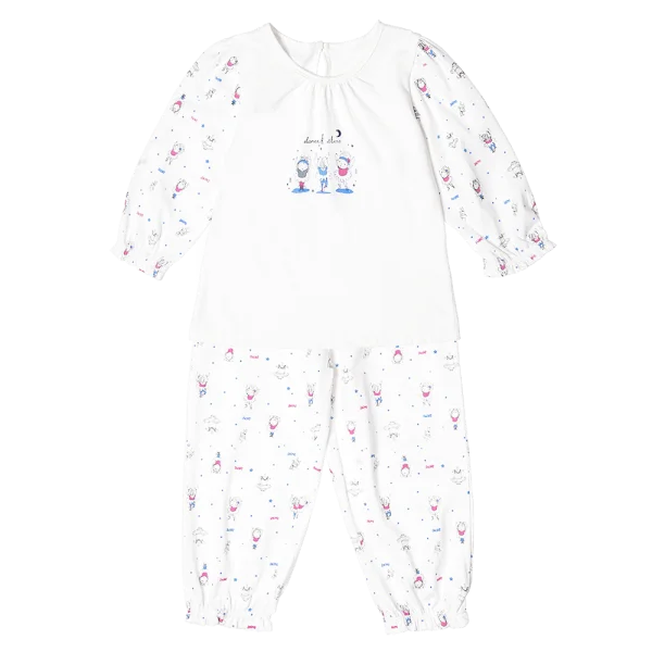 Bộ bé gái dài BST Búp bê nhảy múa Animo KN922061 (6M-6Y,Xanh họa tiết)