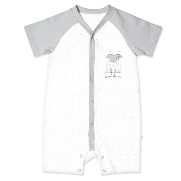 Bodysuit bé trai đùi, Bst Cừu mộng mơ Animo KK922041 (0-12M,Xám_trắng)