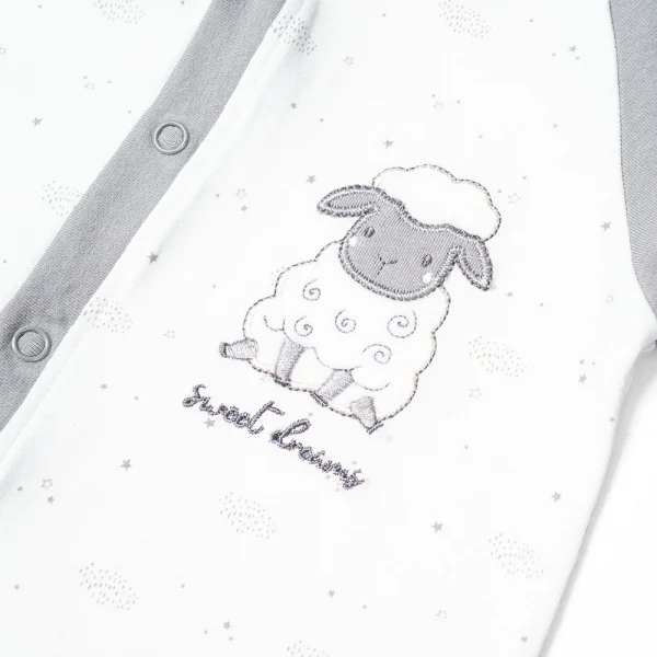 Bodysuit bé trai đùi, Bst Cừu mộng mơ Animo KK922041 (0-12M,Xám_trắng)