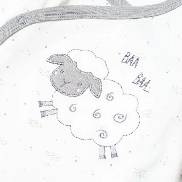 Bodysuit bé trai tam giác, Bst Cừu mộng mơ Animo KK922040 (0-12M,Xám_trắng)