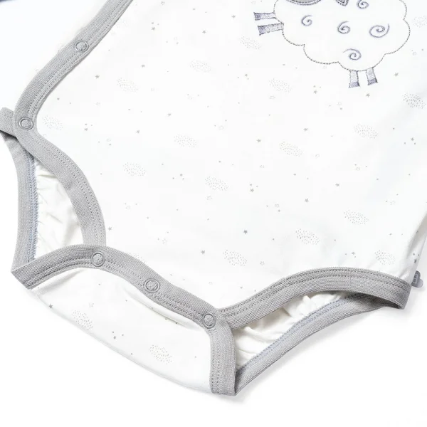 Bodysuit bé trai tam giác, Bst Cừu mộng mơ Animo KK922040 (0-12M,Xám_trắng)