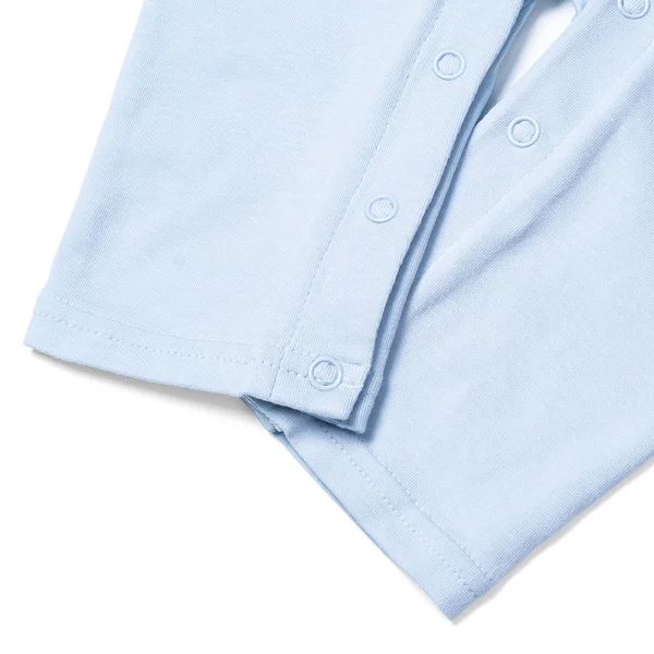 Bodysuit bé trai dài, Bst Bé Gấu trắng Animo KK922047 (0-12M,Xanh_trắng)